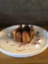 Homemade tiramisu with cream and cocoa