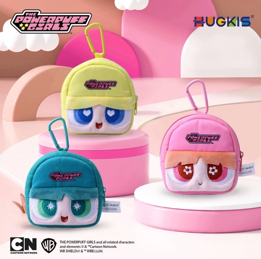 GANTUNGAN POUCH/DOMPET KOIN POWERPUFF GIRLS BLOSSOM BUTTERCUP BUBBLES