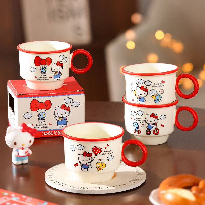 Thumbnail: MUG/GELAS KERAMIK HELLO KITTY SET ISI 4 TYPE I