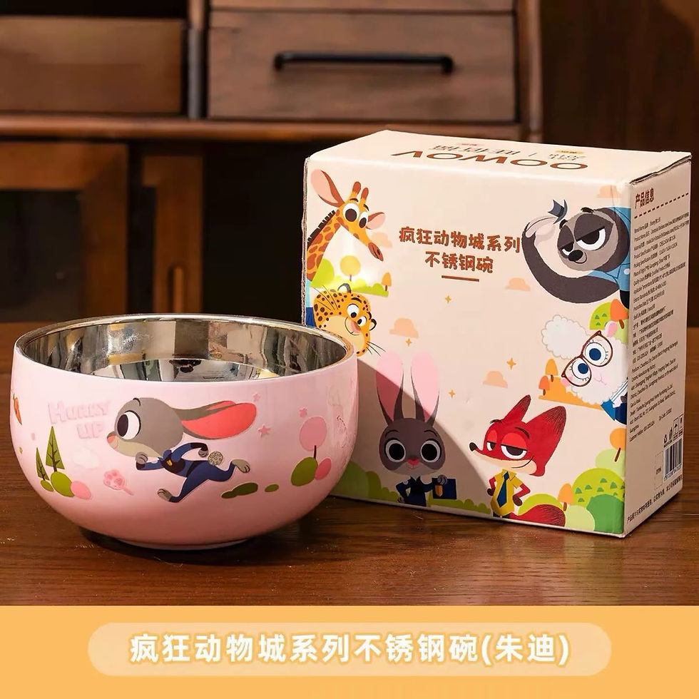 Thumbnail: BOWL/MANGKUK STAINLESS ZOOTOPIA NICK STITCH JUDY MR CLAW