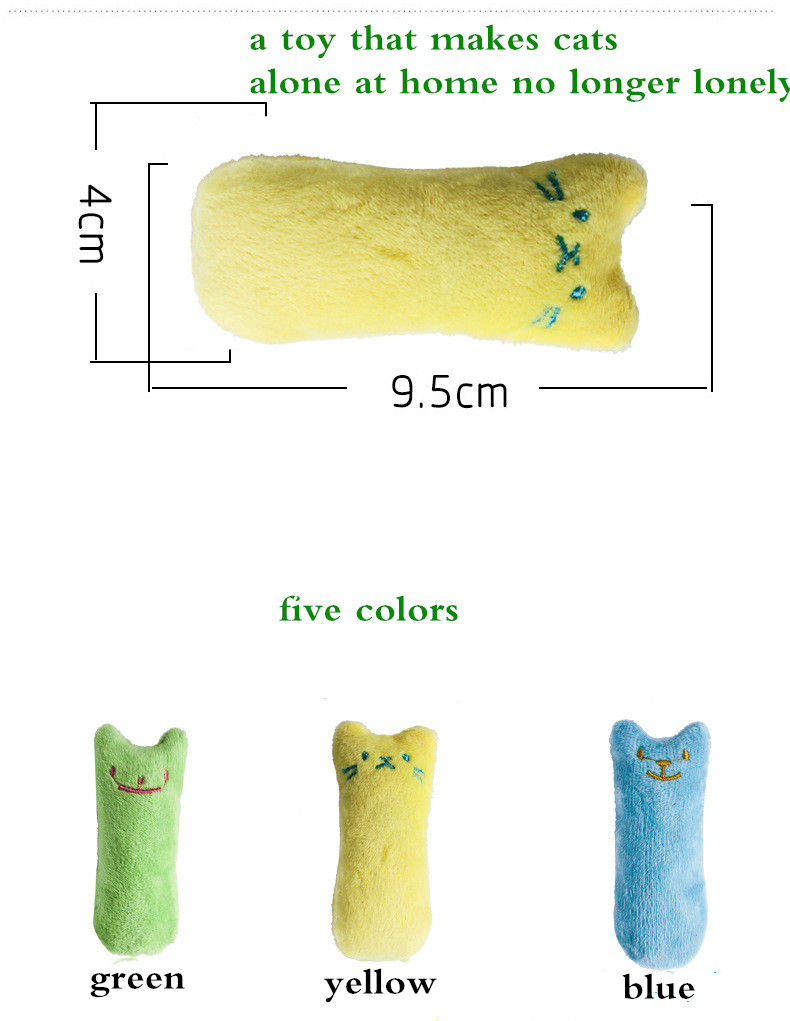Thumbnail: Teeth Grinding Catnip Toys Funny Interactive Plush Cat Toy Pet Kitten Chewing Vo