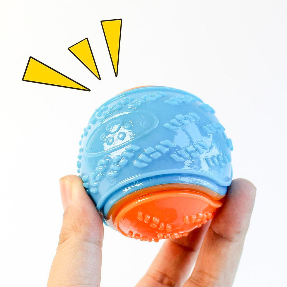 Thumbnail: Dog Chew Ball Toy Drinding Teeth Bite-resistant Silicone Ball Puppy Toy Squeaky 
