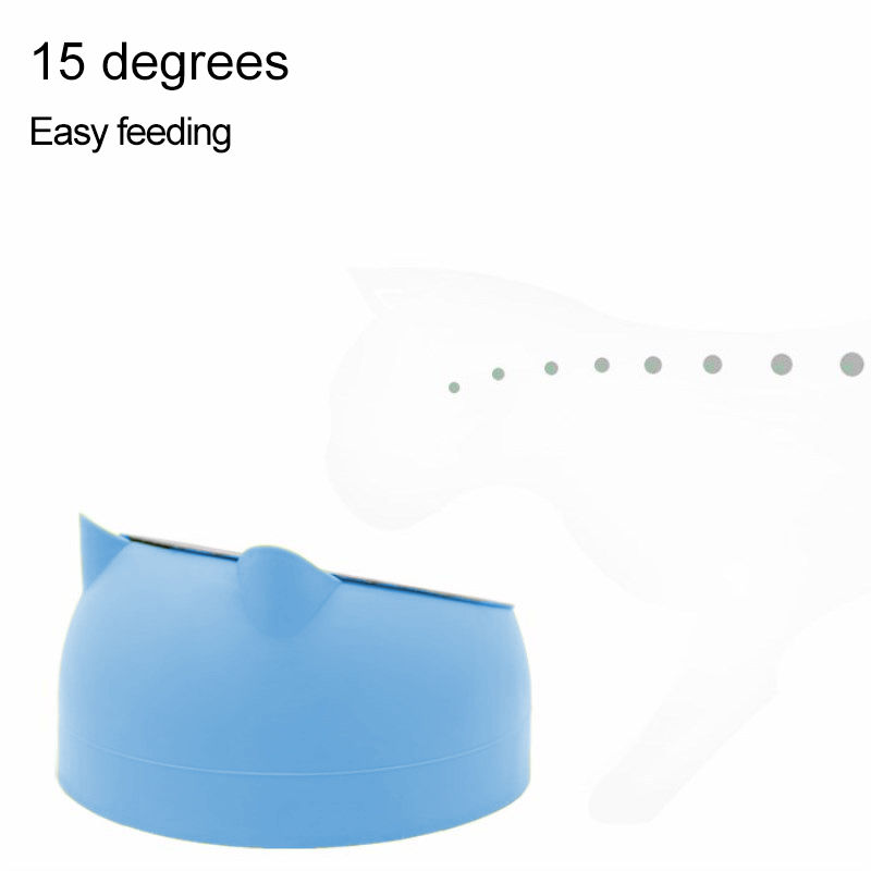 Thumbnail: 1pc Stainless Steel Cat Lovely Creative Inclined Kitten Puppy Food Feeding Bowls