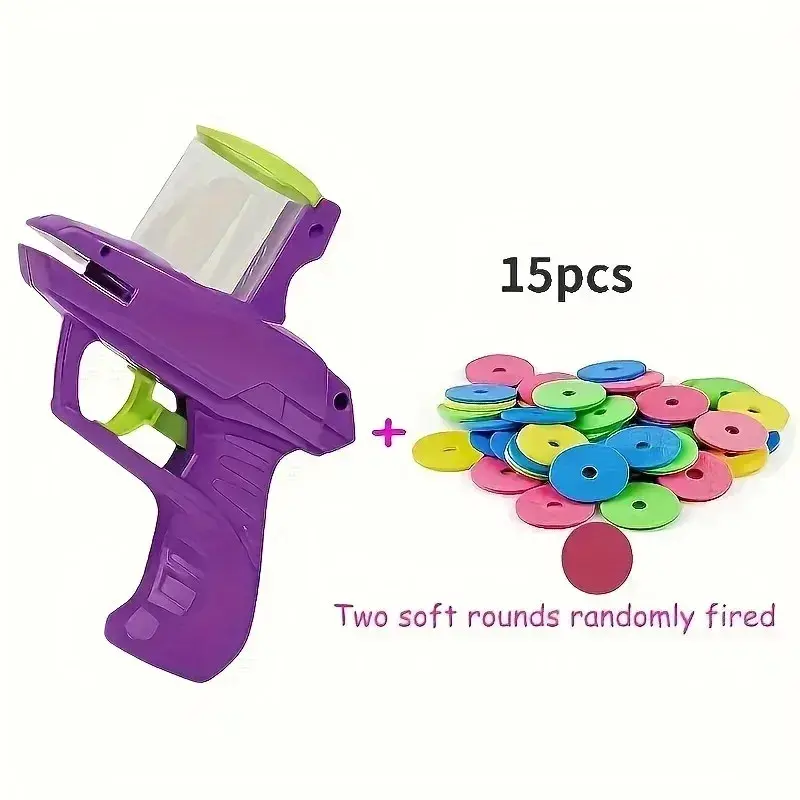 Thumbnail: Funny Cat Toys Creative Turnip Gun with 15pcs Reusable Foam Frisbee Pet Hunting 