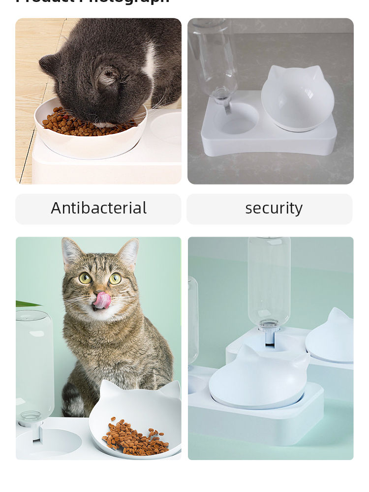 Thumbnail: Pet Bowl 15 Degrees Tilt to Protect Cervical Vertebrae Dog Food Bowl Automatic D