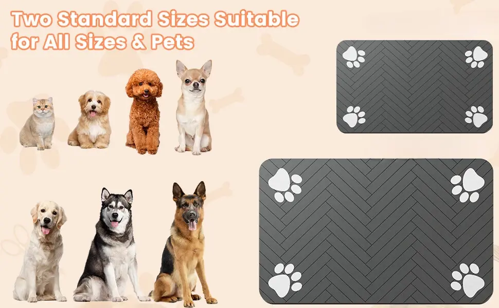 Thumbnail: S（little kitten ）、M、L bsorbent Pet Feeding Mat, Waterproof Placemat for 