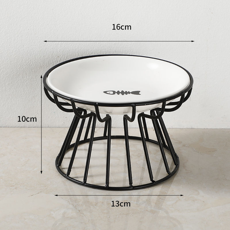 Thumbnail: Pet Ceramic Bowl Nordic High Footed Ceramic Cat Food Bowl Snack Can Plate Anti O