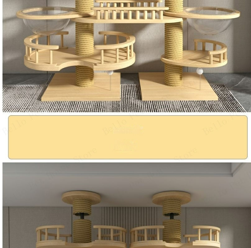Thumbnail: Large Solid Wood Cat Scratching Post Tongtian Column Without Drilling Double Col