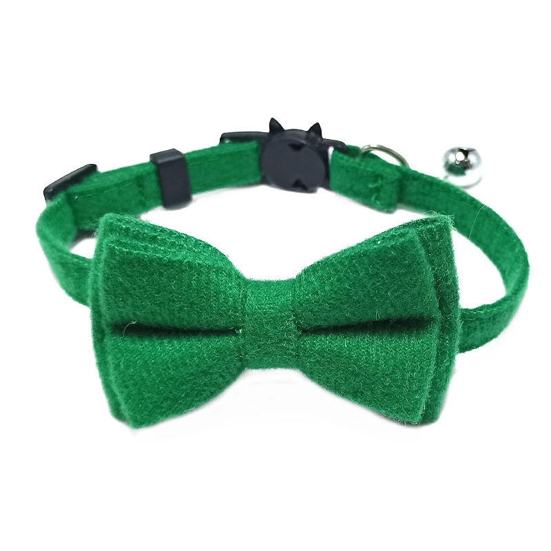 Thumbnail: Pet Breakaway Cat Collar Bow Tie and Bell Cute Plaid Christmas Red Elastic Adjus