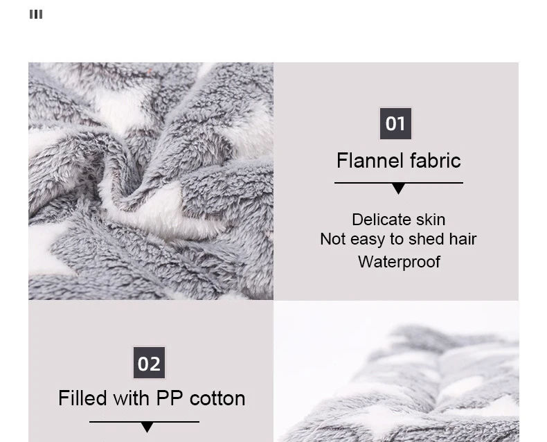 Thumbnail: Flannel Pet Sleeping Mat Dog Bed Cat Litter Puppy Bed Dog Sofa Lovely Mattress C