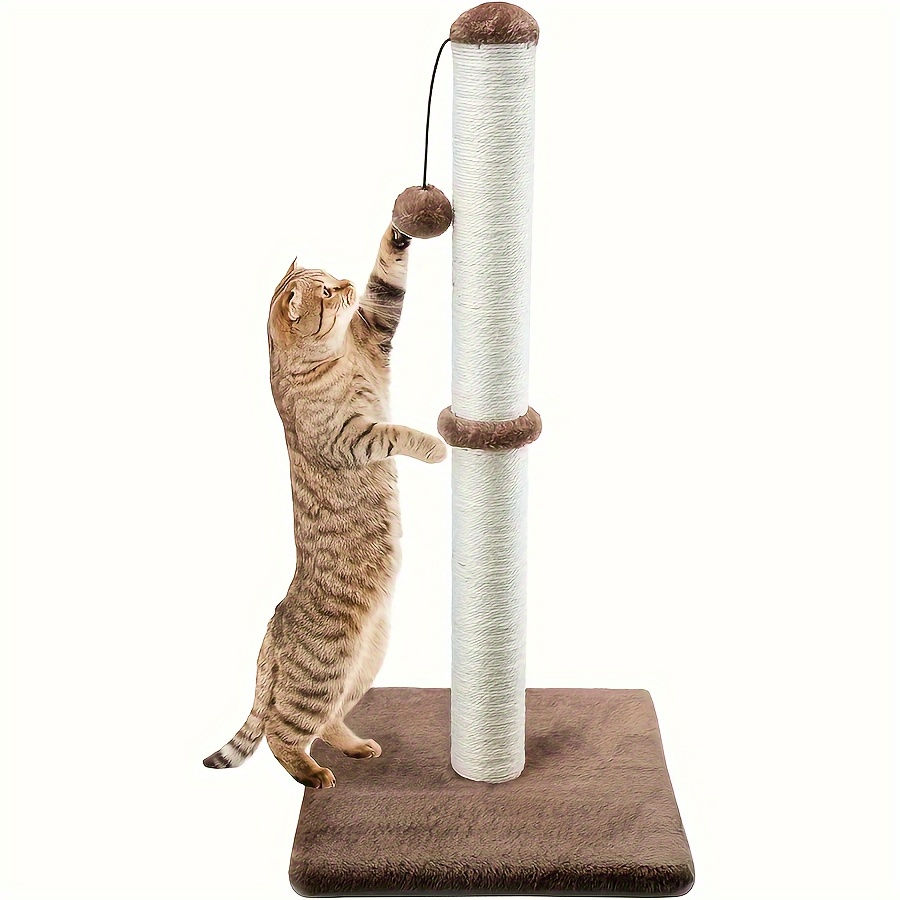 Thumbnail: Two Section Vertical Sisal Material Safe Cat Climbing Frame Tree Modern Stable D