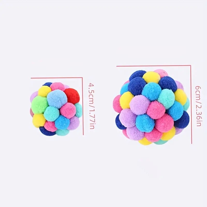 Thumbnail: 1/3PCS Cat Toys Cat Plush Ball Toy Pet Elastic Bell Ball Self Hi Ball Playing Ca