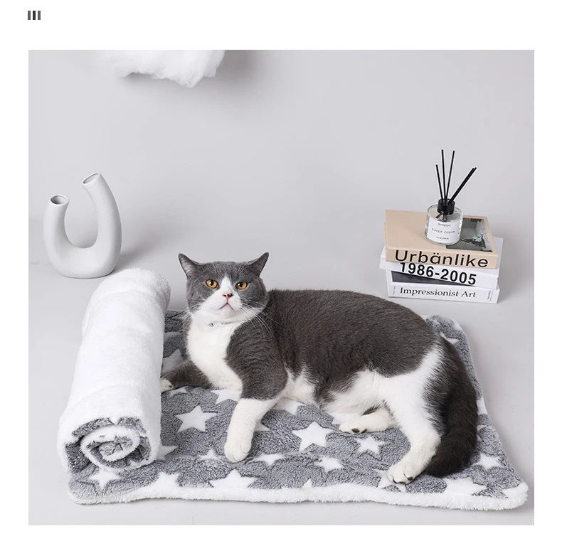 Thumbnail: Flannel Pet Sleeping Mat Dog Bed Cat Litter Puppy Bed Dog Sofa Lovely Mattress C