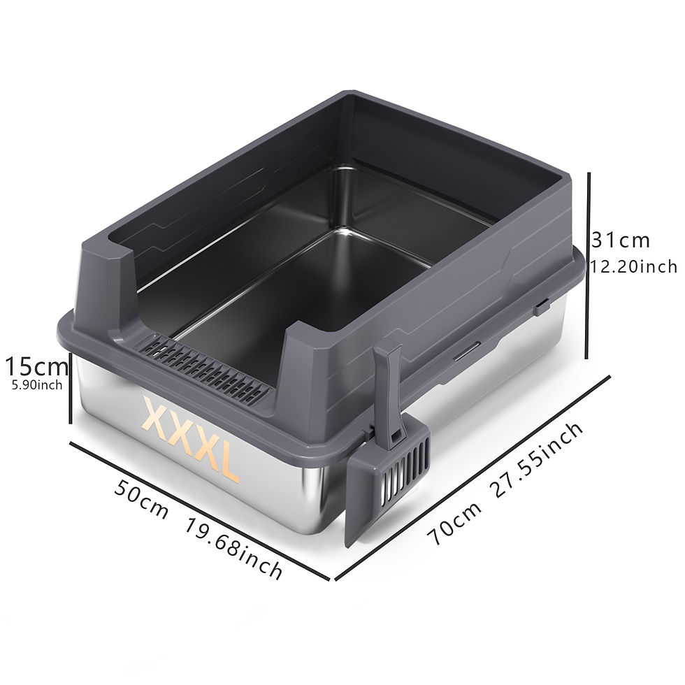 Thumbnail: XXXL Stainless Steel Litter Box,Extra Large 28" L x 20" W Metal Litter Box for B