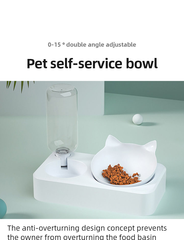 Thumbnail: Pet Bowl 15 Degrees Tilt to Protect Cervical Vertebrae Dog Food Bowl Automatic D