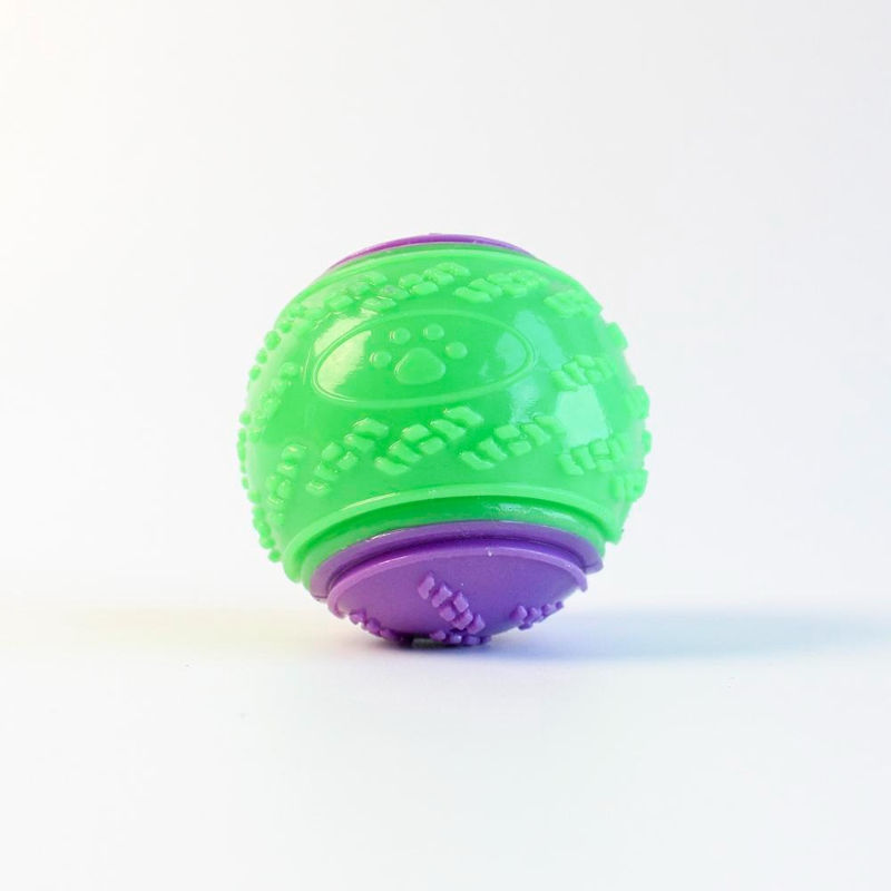 Thumbnail: Dog Chew Ball Toy Drinding Teeth Bite-resistant Silicone Ball Puppy Toy Squeaky 