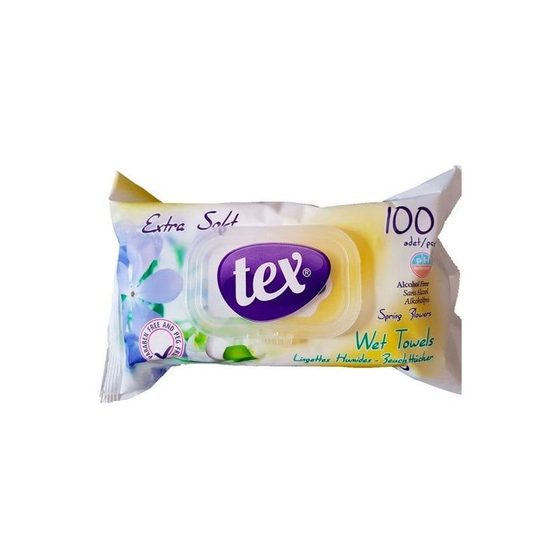 Tex Bahar Çiçekleri Kokulu Islak Mendil 100'Lü Paket