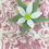 Thumbnail: White glass flower screen printed with pink enamel
