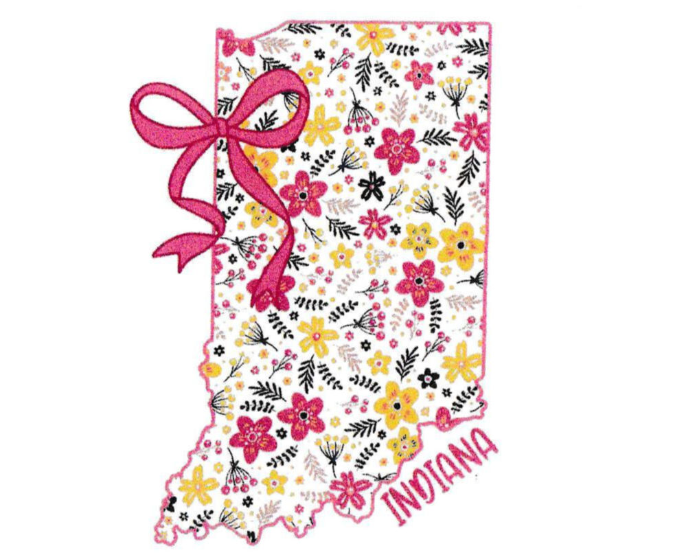 State of lndiana Notecards, with Pink Bow Notecards