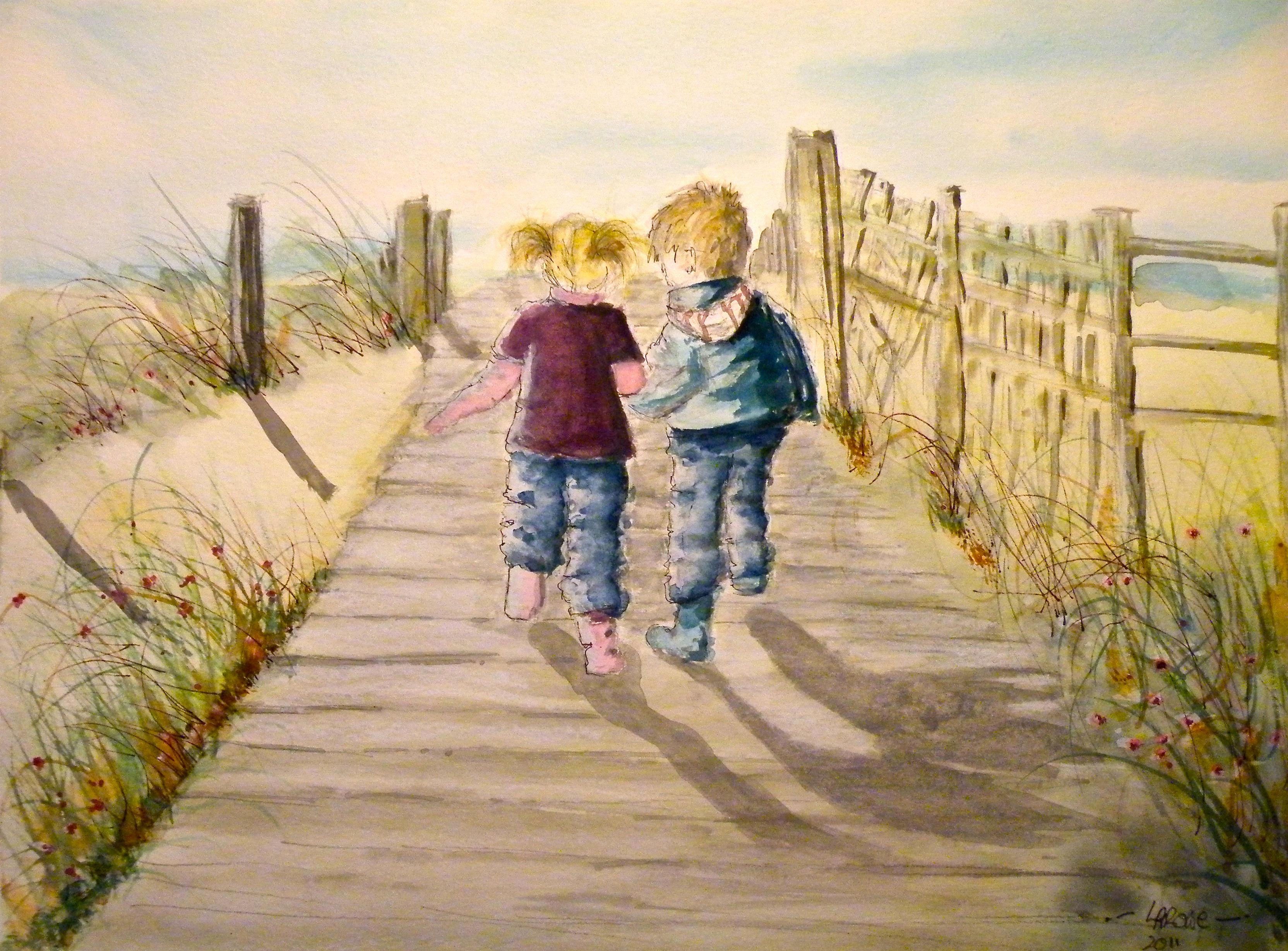 Cadey & Charlie — Framed Canvas Print