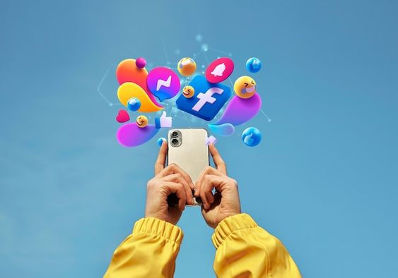 phonee with social media icons
