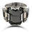 Thumbnail: Silver Black Zircon Stone Square Men's Ring