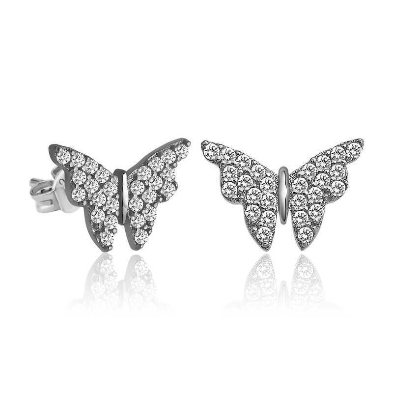 Silver Butterfly Earrings