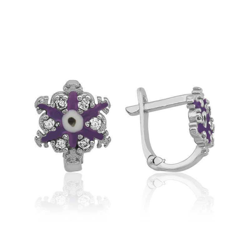 Silver Snowflake Girl's Earrings