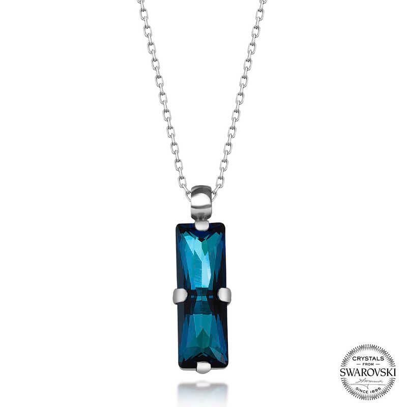 Swarovski Crystal Blue Silver Women's Necklace
