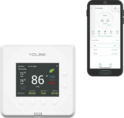 YOLINK smart thermostat with mobile app control