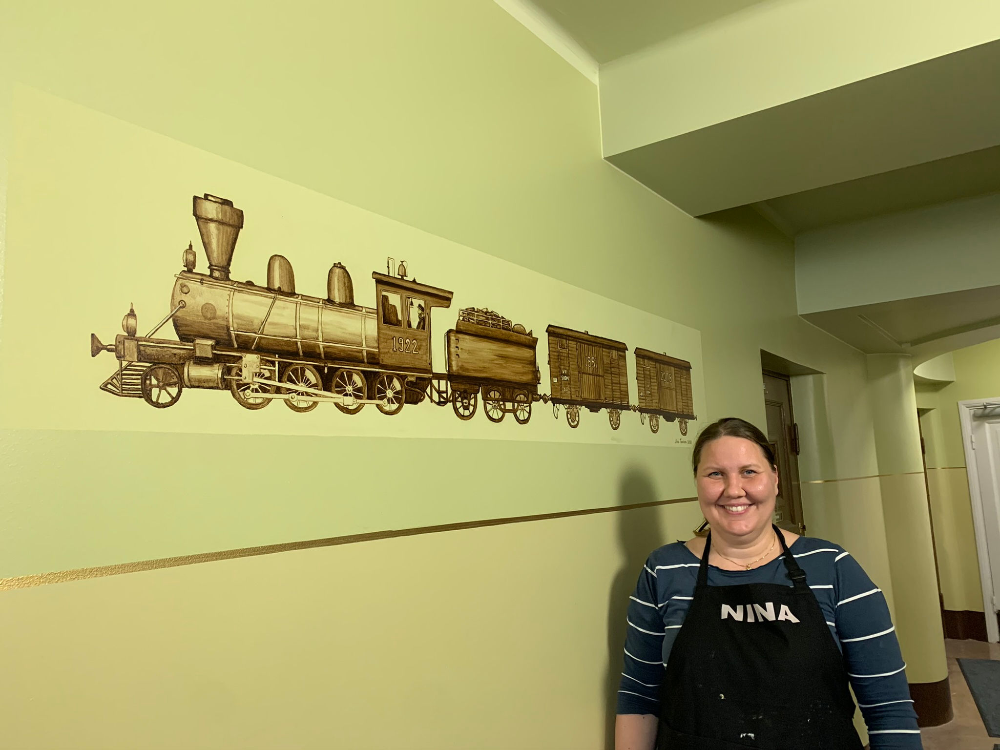 Trains from 1920s - Wall painting