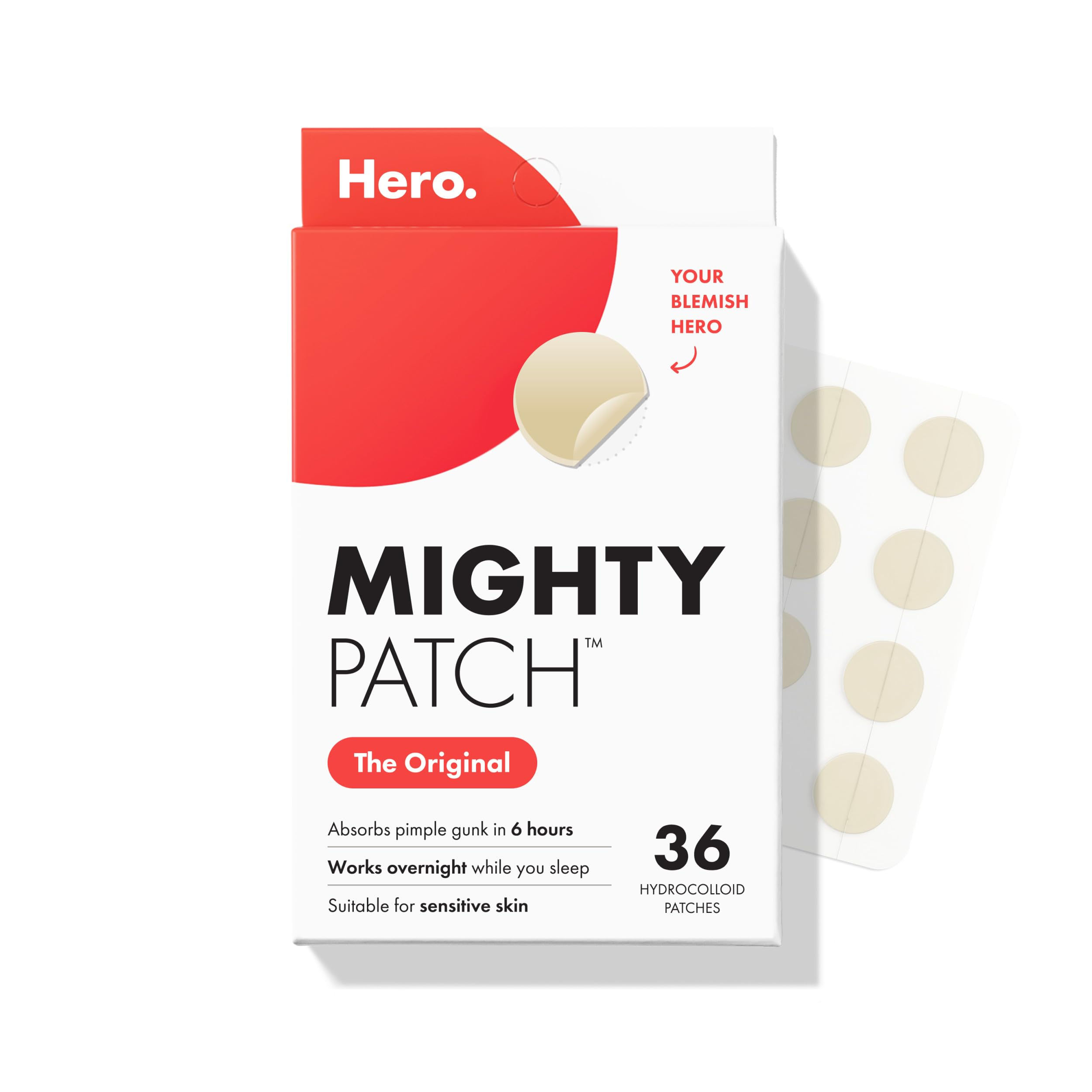 Mighty Patch Original Patch from Hero Cosmetics - #1 Hydrocolloid Acne Pimple...