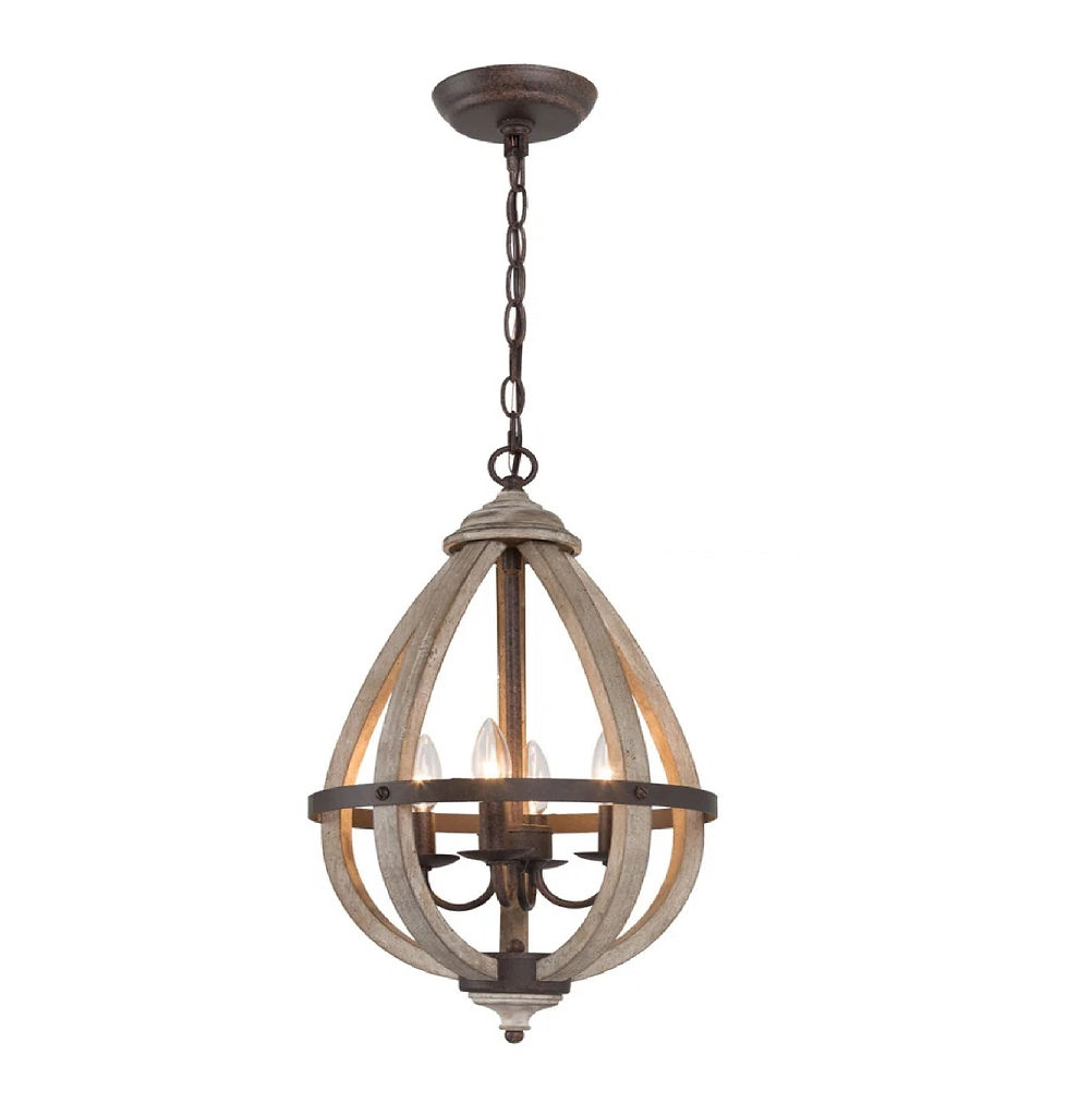 Kasaya farmhouse Rustic wood chandelier for dining room living or bedroom