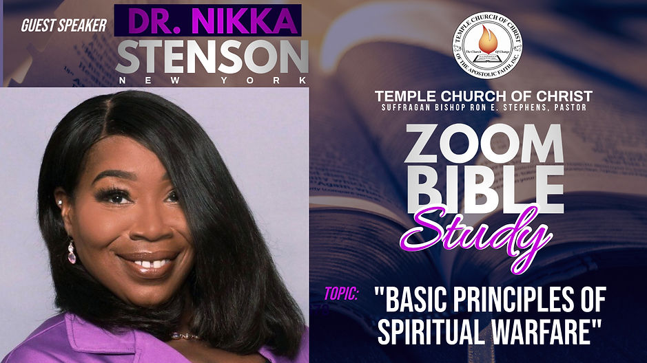 Bishop Stephens hosts Bible Study guest speaker Dr. Nikka Stenson!