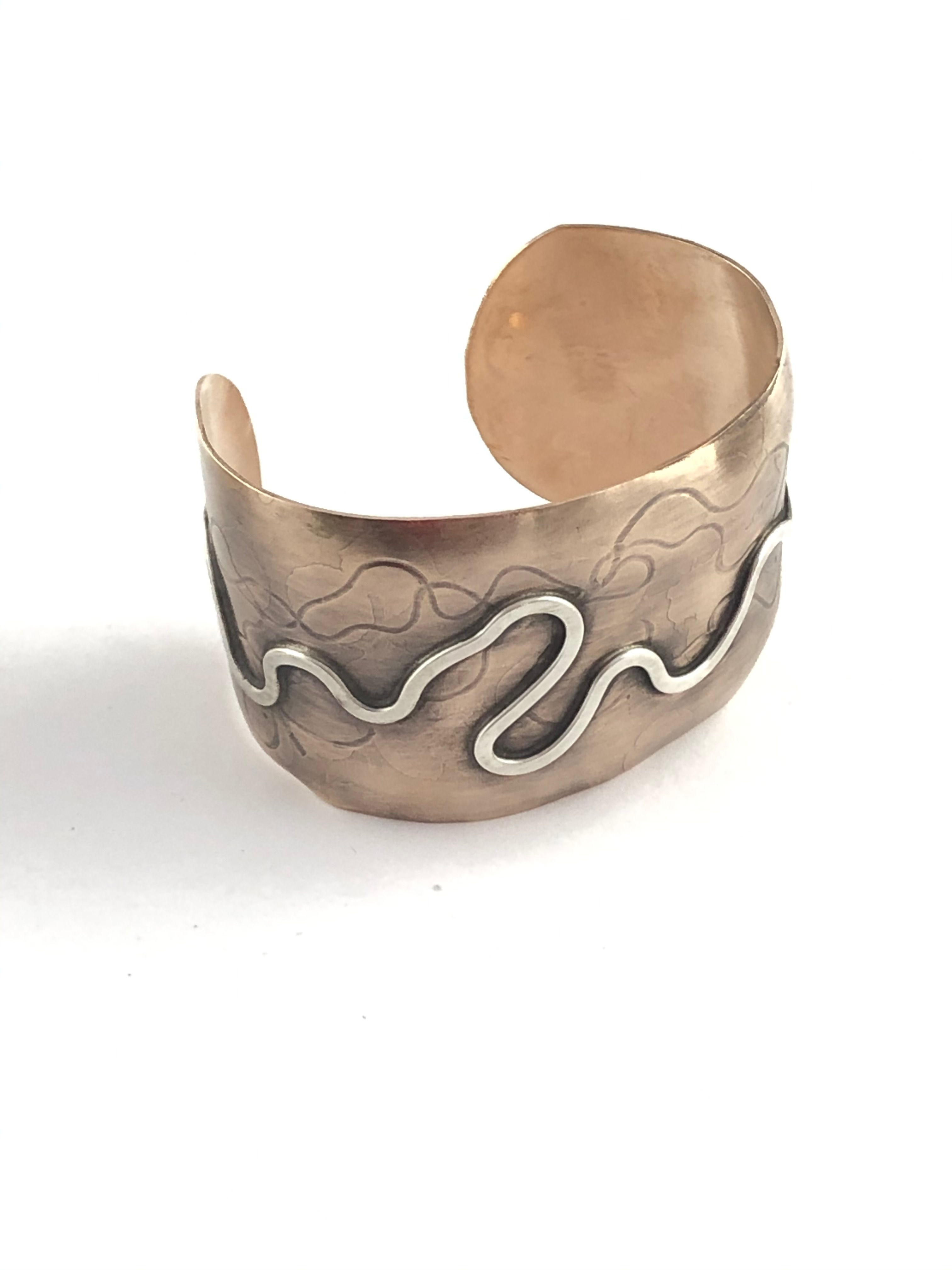 Bronze and Sterling Silver Cuff 2