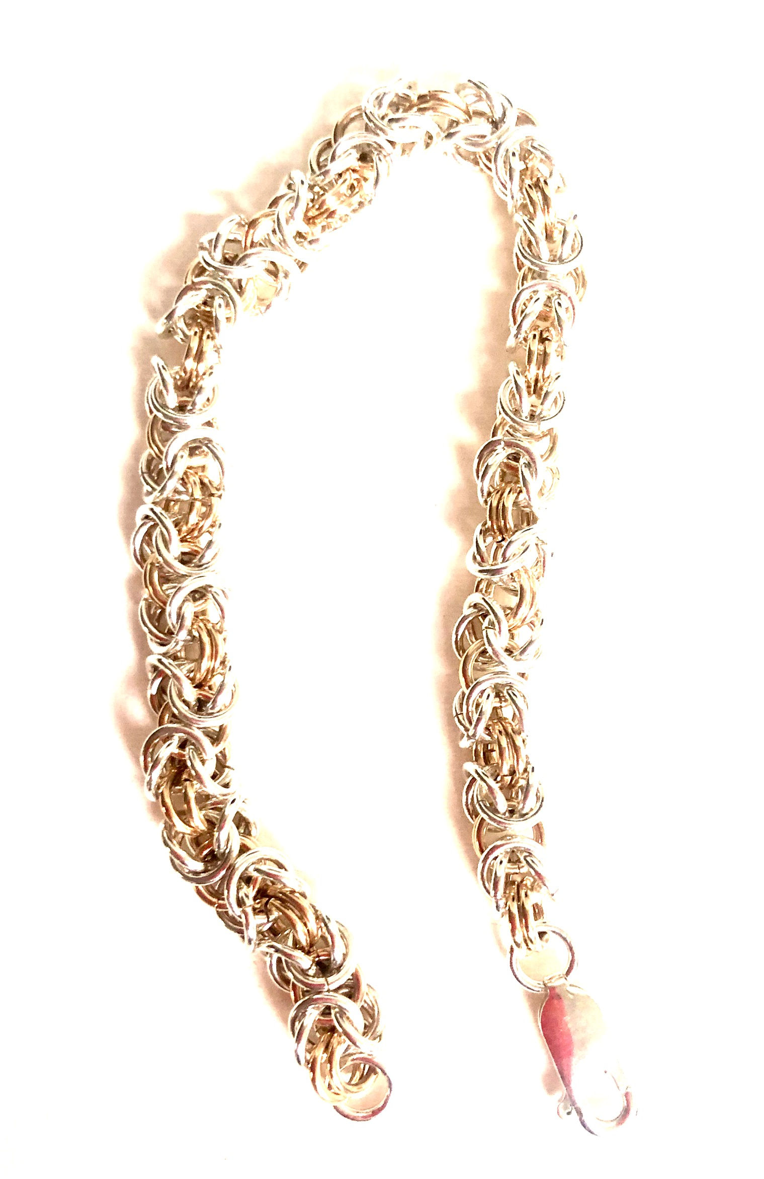 Sterling Silver and 14k Gold-Filled Byzantine Bracelet