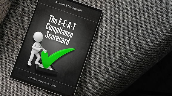 The E-E-A-T Scorecard Tablet Mockup