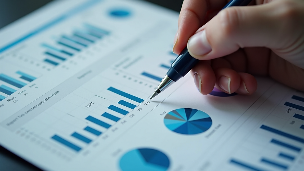 Close-up view of a digital marketing analytics report