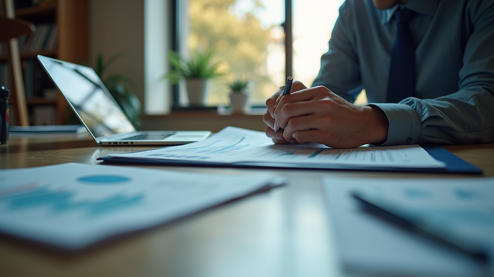 Eye-level view of a person analyzing a marketing strategy