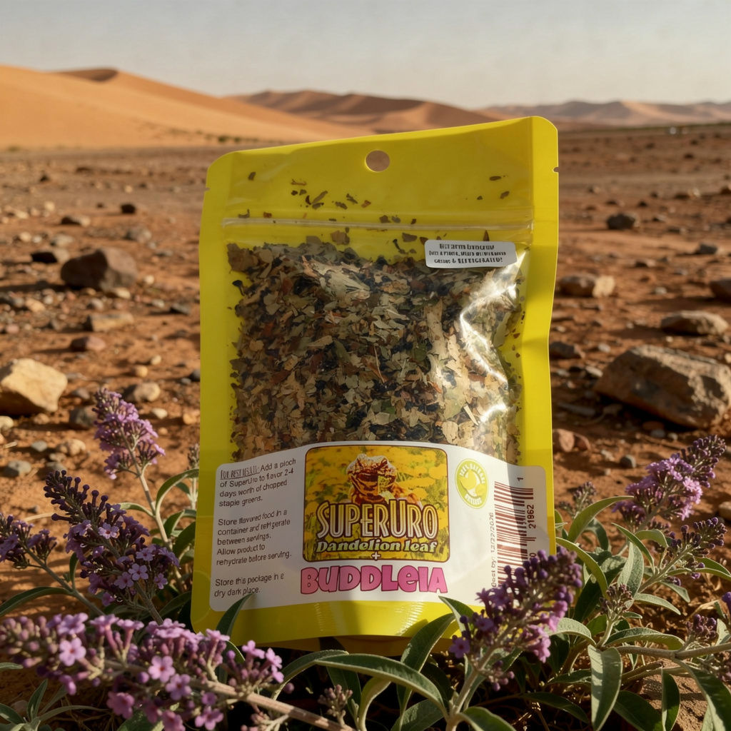 Buddleia + Dandelion leaf - SuperUro ( food topping for Uromastyx )