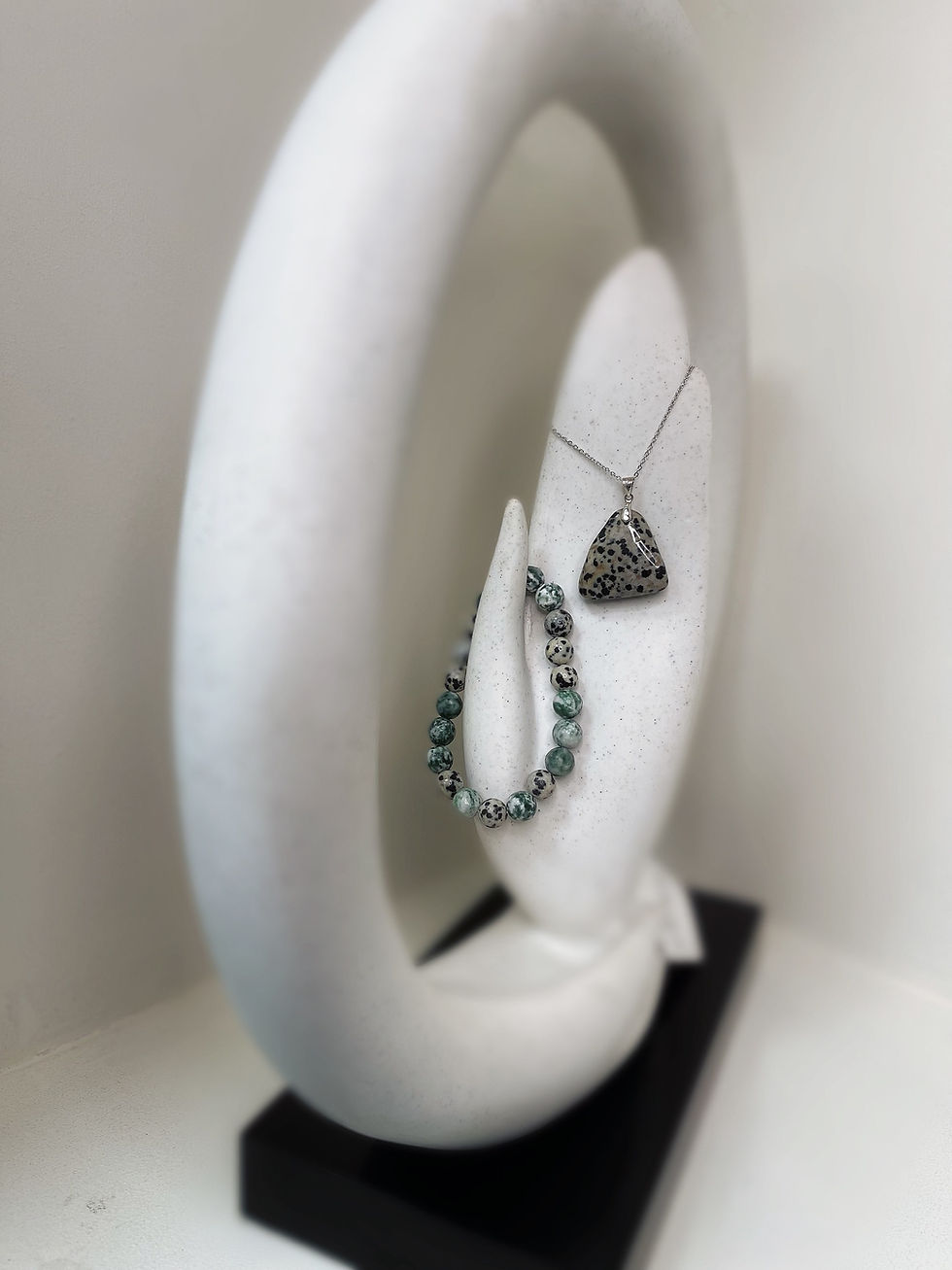 Dalmatian Jasper Necklace & Bracelet Set