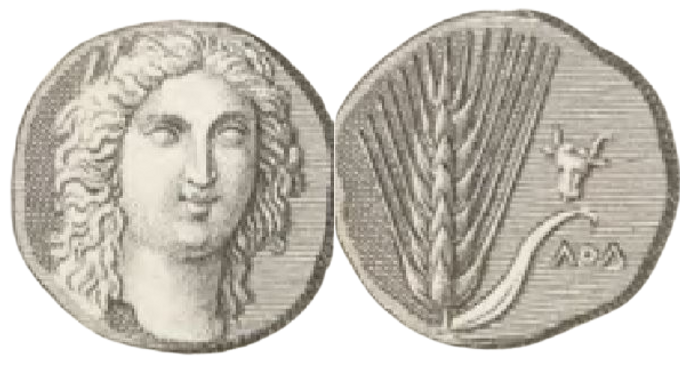 Kopf der Demeter mit Ährenkranz Metapontum, 4. Jh. v. Chr.