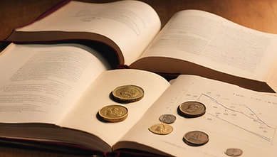 Fachbuch zur Numismatik mit historischen Münzen