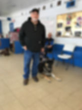 Making a dog work in training class
