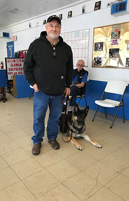 Making a dog work in training class