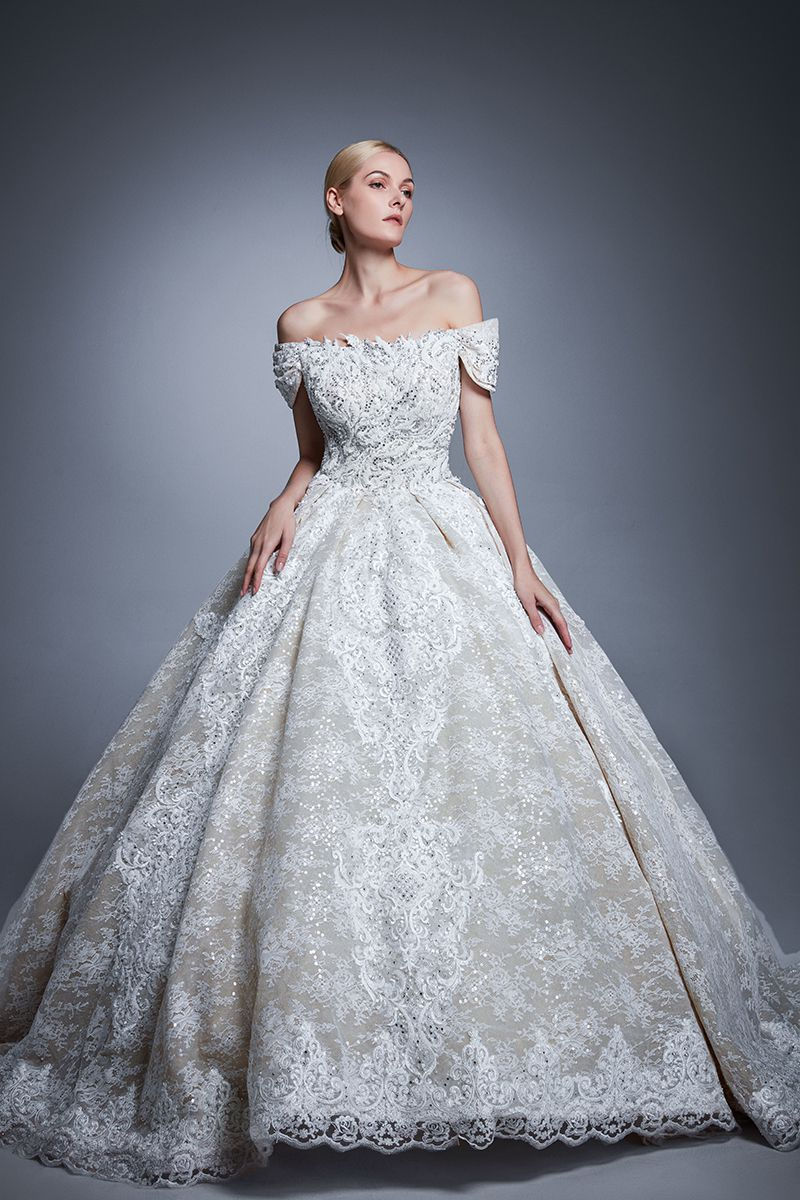 Thumbnail: 2021 Off Shoulder Beaded Lace