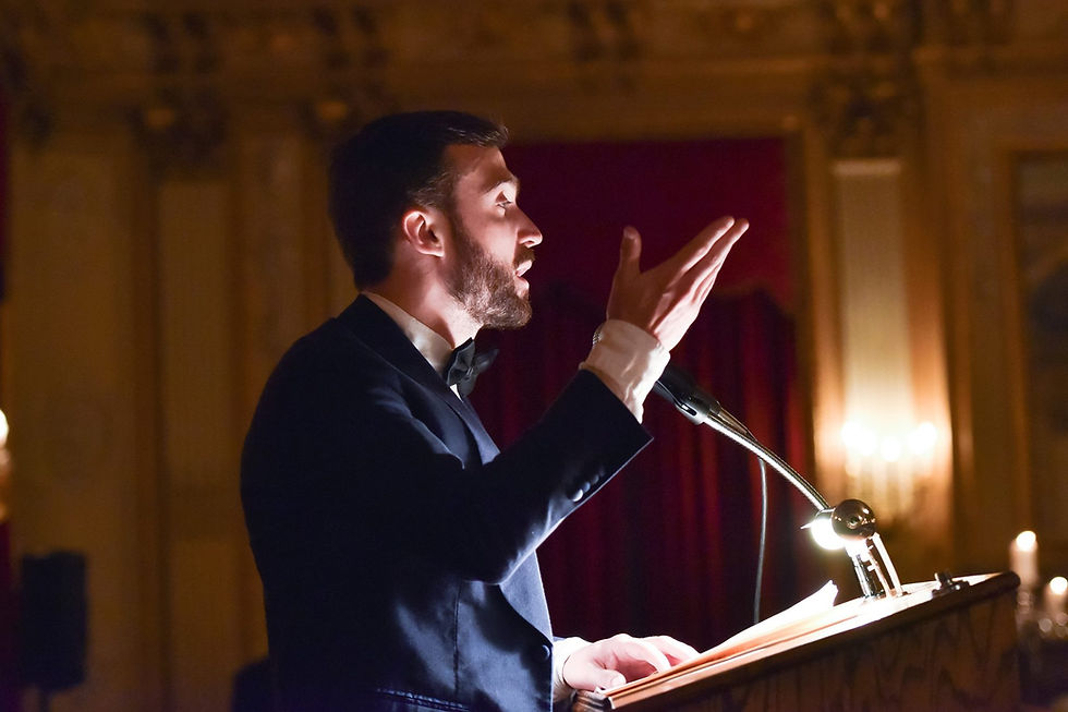 Charles Gariepy returned for a fourth year as Master of Ceremonies