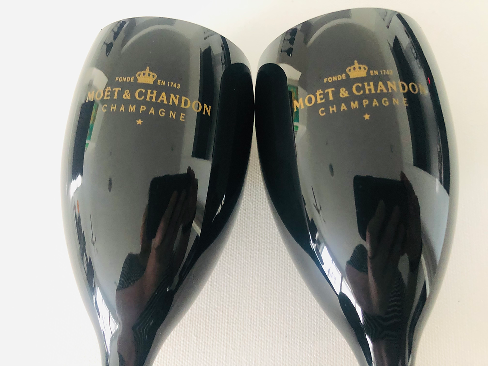 Thumbnail: Set of 2 Black & Gold Short Flutes