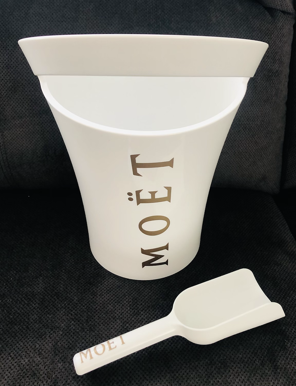 Thumbnail: 6 PIECE SET White Goblets & Ice Bucket