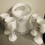 Thumbnail: 6 PIECE SET White Goblets & Ice Bucket